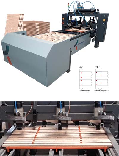 Clavado automático para pallets, tapas, rejillas 